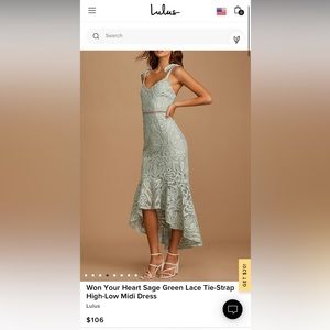 Lulus Sage Green High-Low Midi Dress